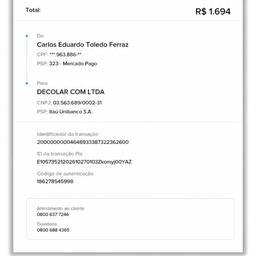Depois - Editar valor do recibo de pagamento