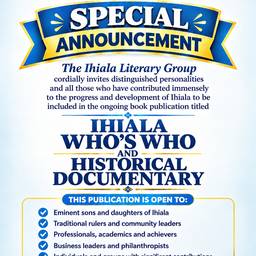 Ihiala Literary Announcement Poster