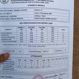 Report Card Marks Editor