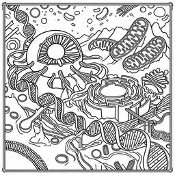 After - Biology Coloring Page Line Art