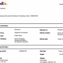 FedEx Delivery Document Edit