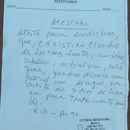 Antes - Edição de Data em Atestado Médico