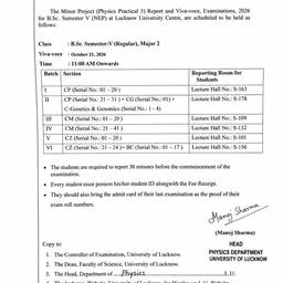 Before - Physics Exam Notice Edit