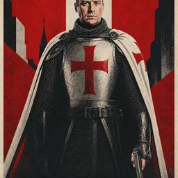 Retro Templar Knight Poster