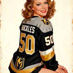 Vintage Pin-Up Sports Art