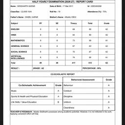 Report Card Marks Editor