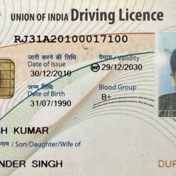 Before - Indian Driving Licence Edit