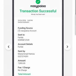 Easypaisa Receipt Amount Edit