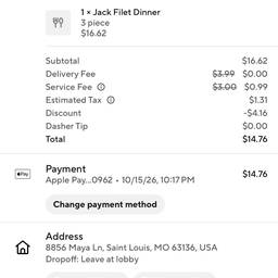Before - DoorDash Order Time Edit