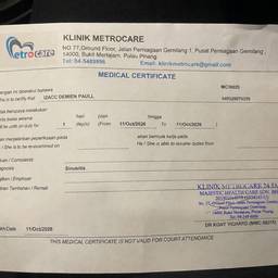 Medical Certificate Date Change