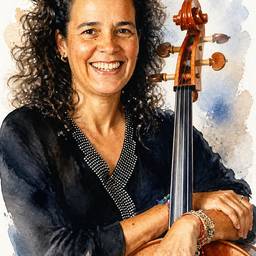 Watercolor Cellist Portrait