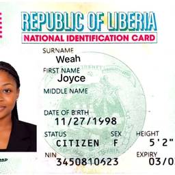 Antes - Mezcla de colores de tarjeta de identificación de Liberia