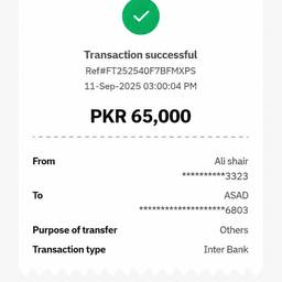 Bank Receipt Amount Edit