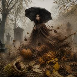 Dark Autumn Cemetery Portrait