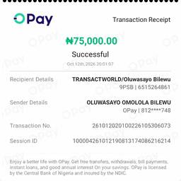 OPay Receipt Amount Edit