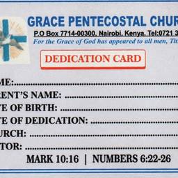 Church Dedication Card Template