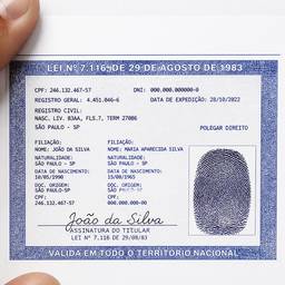 Depois - Documento de identidade brasileiro restaurado