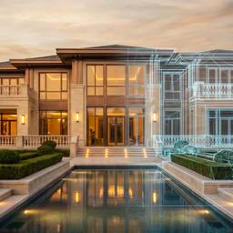 Mansion Wireframe Archviz