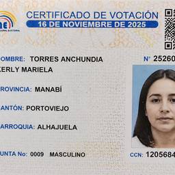 Ecuador Voting Certificate Edit