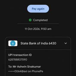 UPI Payment Date Edit