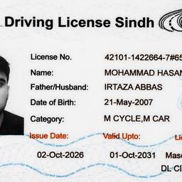 After - Pakistan Driving License Edit