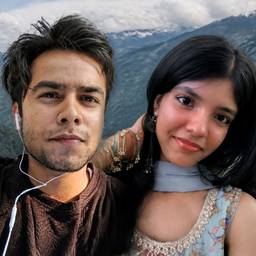 Couple Merged in Mountains