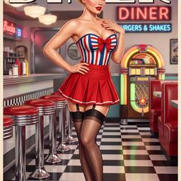 Retro Diner Pin-Up Portrait