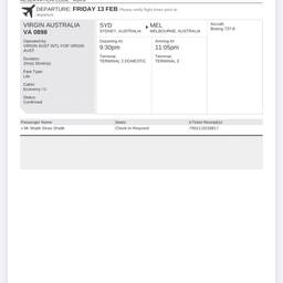 Before - Flight Ticket Date Edit