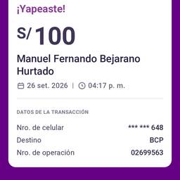 Antes - Editar a data do recibo do Yape