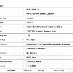 After - Tax Challan Edit
