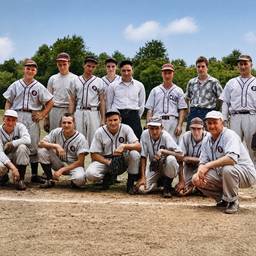 After - Vintage Baseball Team Colorized