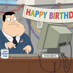 Cartoon Office Birthday Party