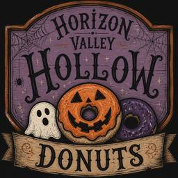 Halloween Donut Shop Logo