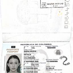 Après - Modification de la date sur le passeport colombien