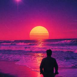 Synthwave Beach Sunset