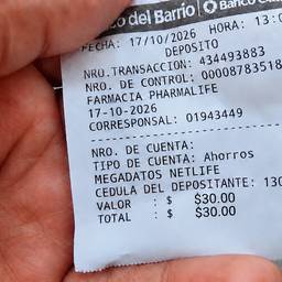 Bank Receipt Text Fix