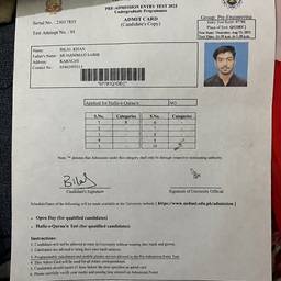 Edit Name on Exam Card