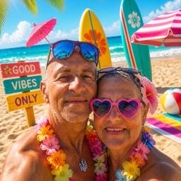 Good Vibes Beach Selfie