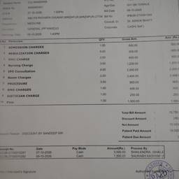 Before - Medical Bill Details Edit