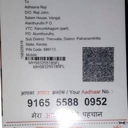 Antes - Escaneo nítido de tarjeta Aadhaar