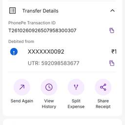 Avant - Modification de capture d'écran de paiement PhonePe