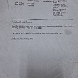 Hospital Letter Date Edit