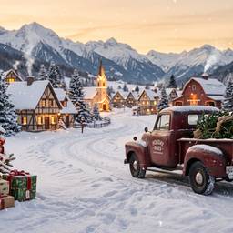 Christmas Village Scene