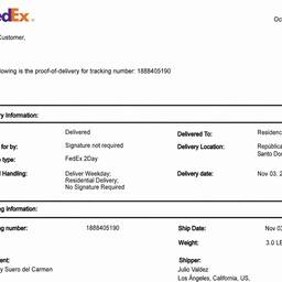 After - FedEx Proof of Delivery Edit
