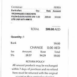 Receipt Product Edit