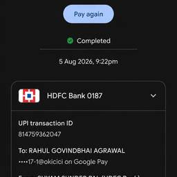 UPI Payment Screenshot Edit