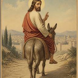 Retro Jesus Donkey Art