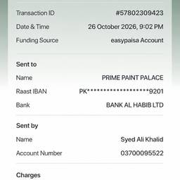 Edit Payment Receipt Amount