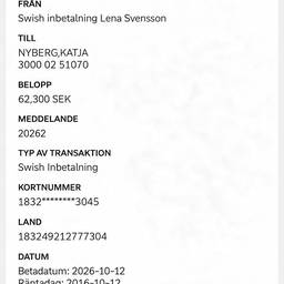 Swish Receipt Text Edit