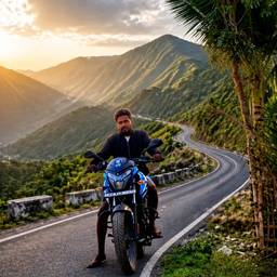 Motorcycle Mountain Road Edit